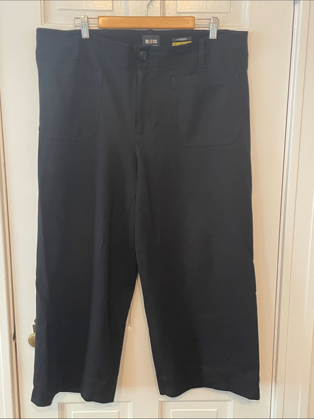 Anthropologie Maeve The Colette Ponte Black Wide-Leg Pants 18W